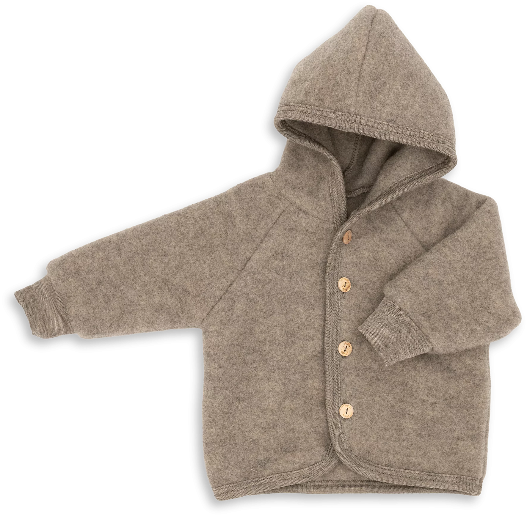 Engel Natur 100% wol-fleece vestje-jasje - Walnoot maat 50-116