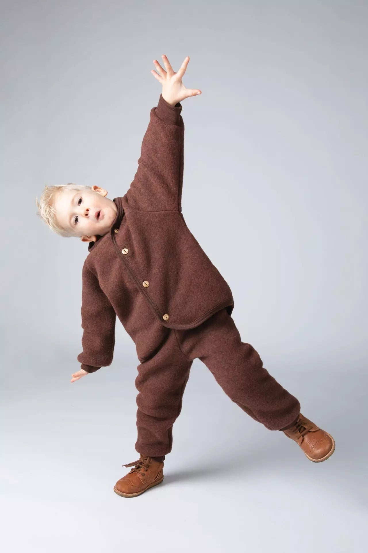 Engel Natur 100% wol-fleece vestje-jasje - Kaneel maat 50-116