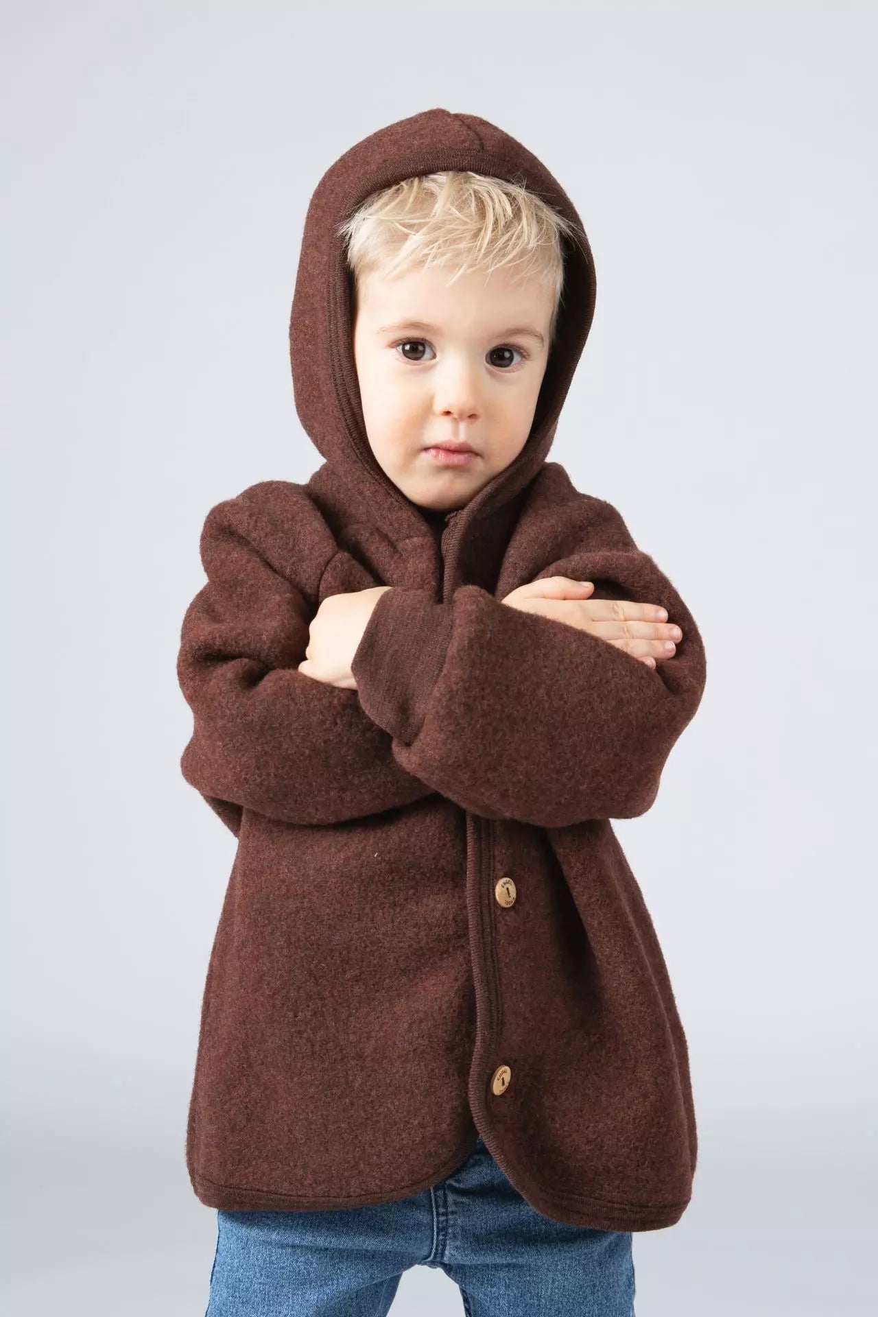 Engel Natur 100% wol-fleece vestje-jasje - Kaneel maat 50-116