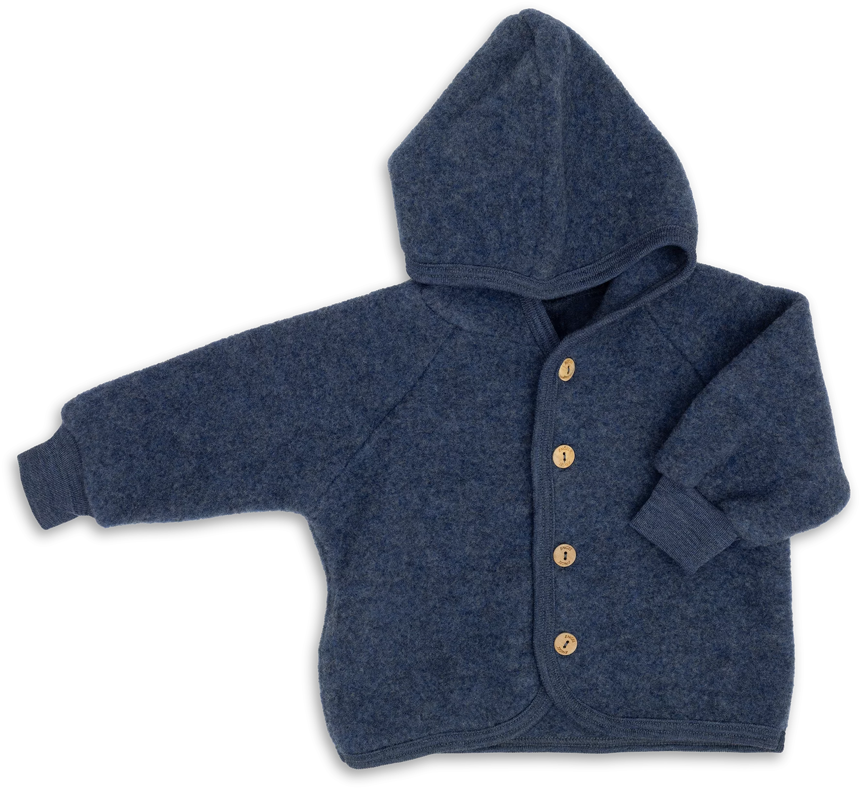 Engel Natur 100% wol-fleece vestje-jasje - Blauw maat 50-116