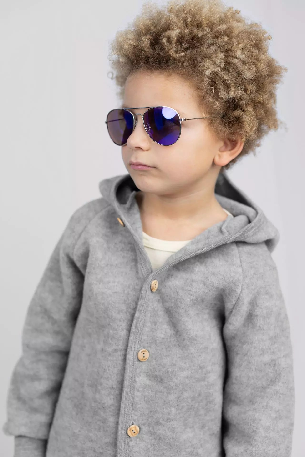 Engel Natur 100% wol-fleece vestje-jasje - Licht Grijs maat 50-116