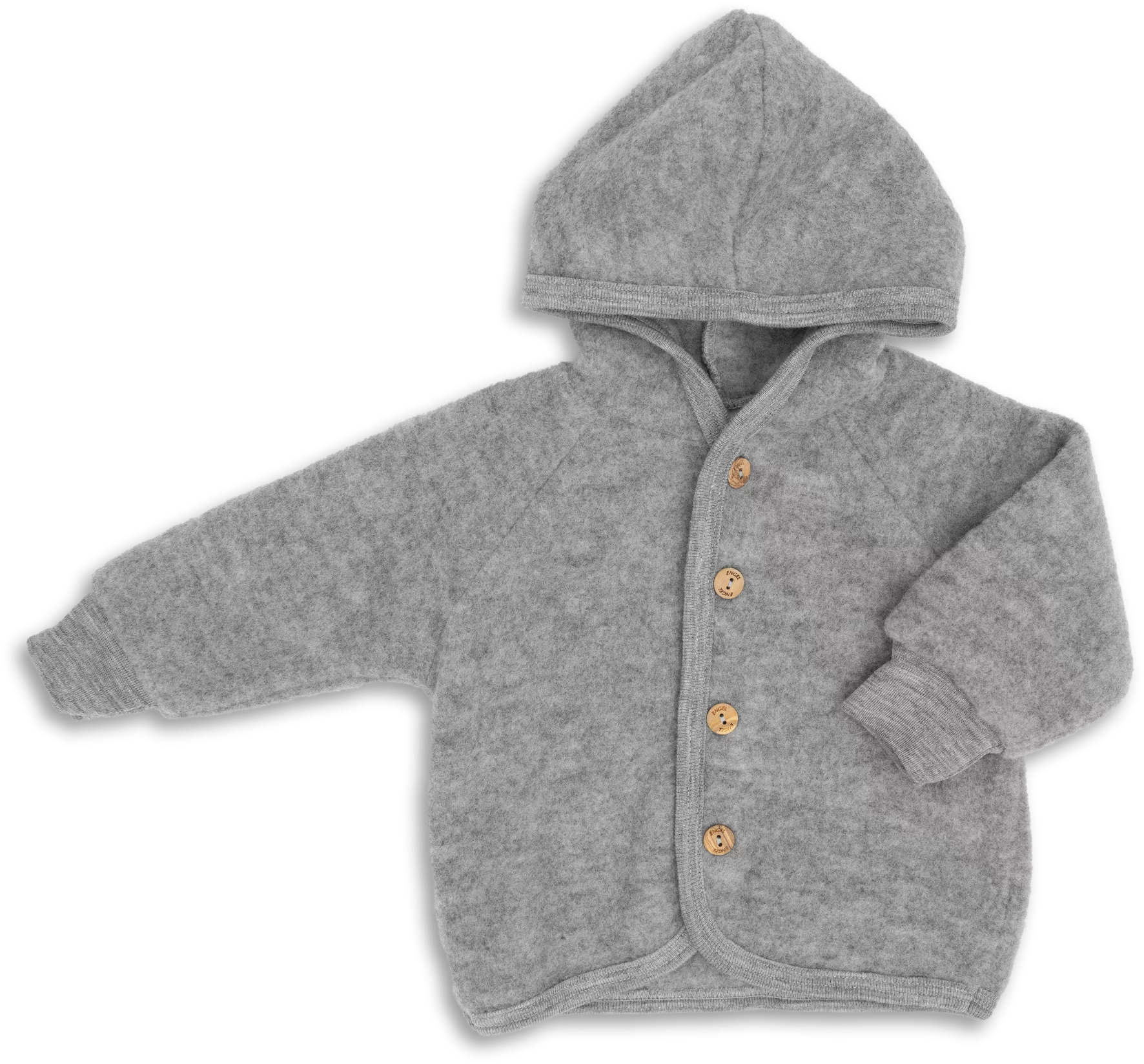 Engel Natur 100% wol-fleece vestje-jasje - Licht Grijs maat 50-116