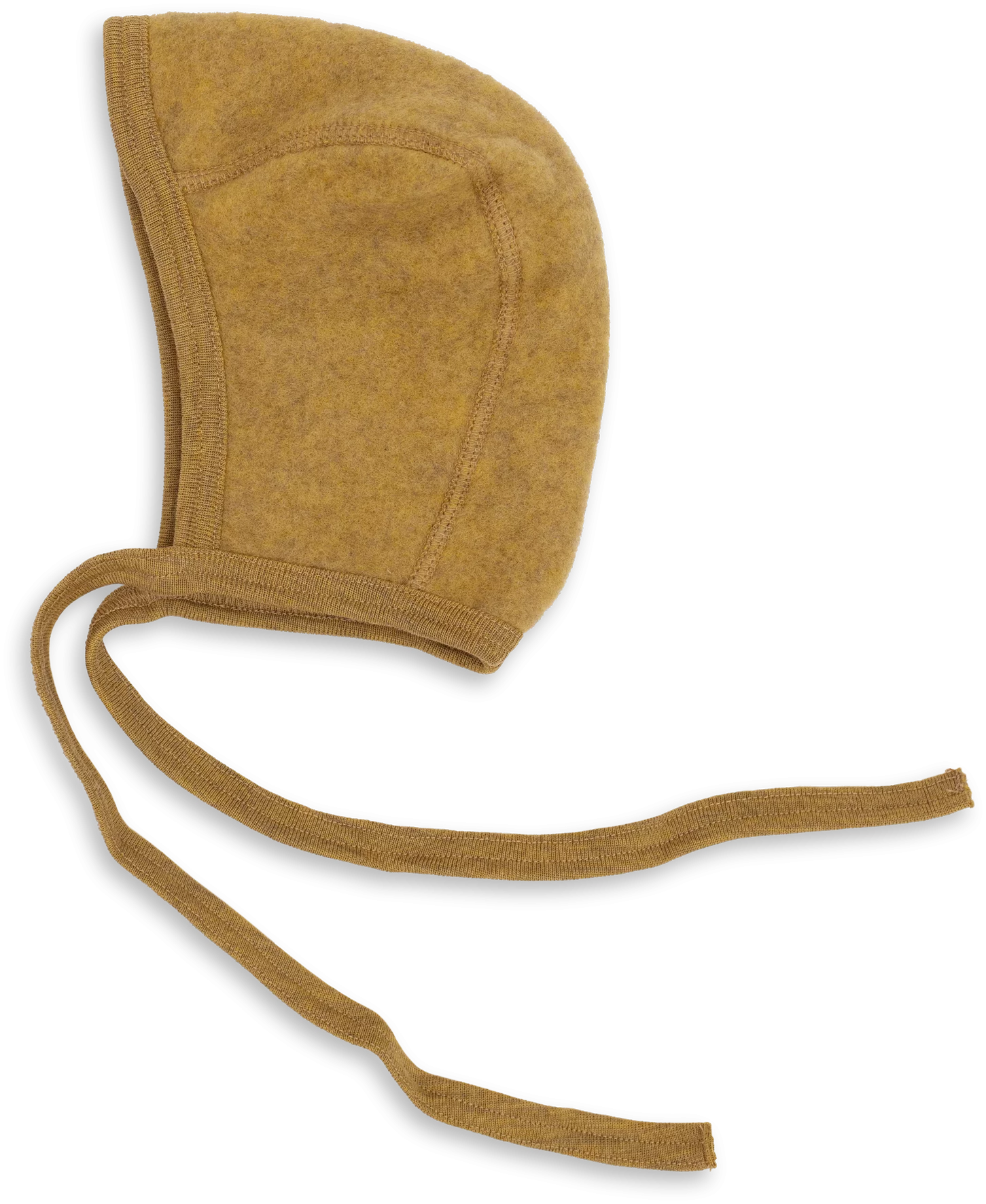 Engel Natur - 100% wol-fleece strikmutsje - Saffraan