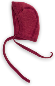 Engel Natur - 100% wol-fleece strikmutsje - Jasper rood