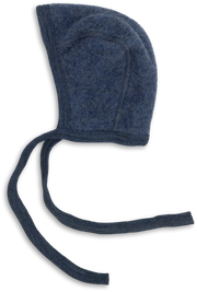 Engel Natur - 100% wol-fleece strikmutsje - Blauw