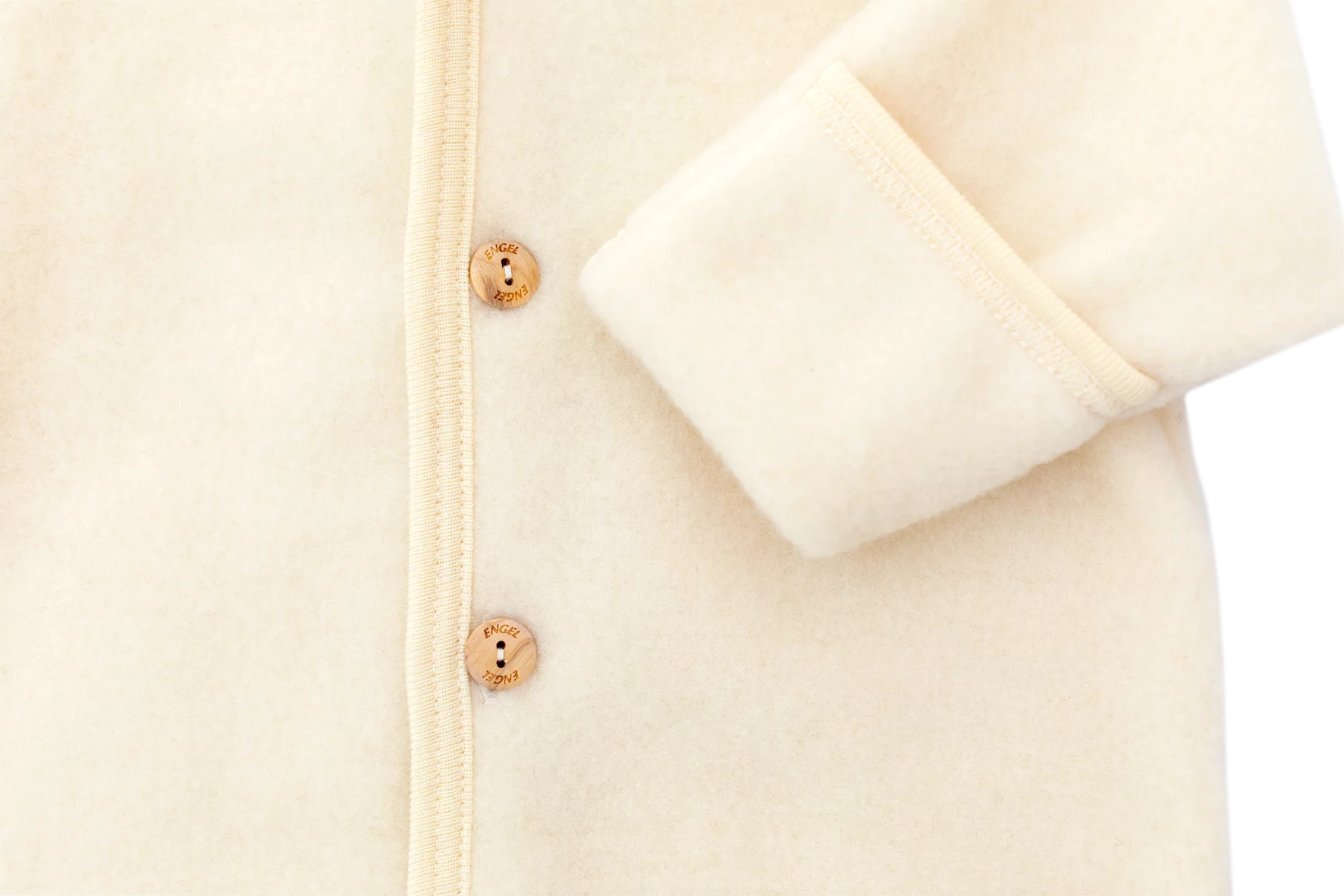 Engel Natur - 100% wol-fleece overall onesie - Naturel