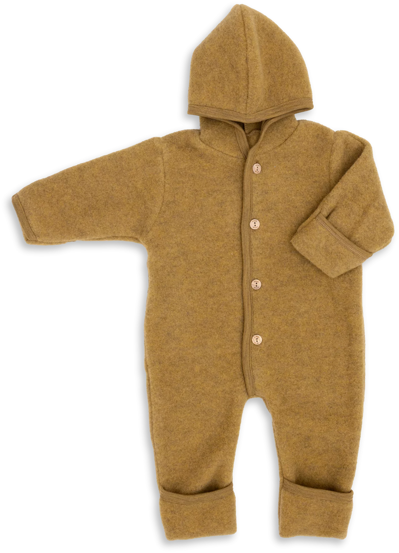 Engel Natur - 100% wol-fleece overall onesie - Saffraan