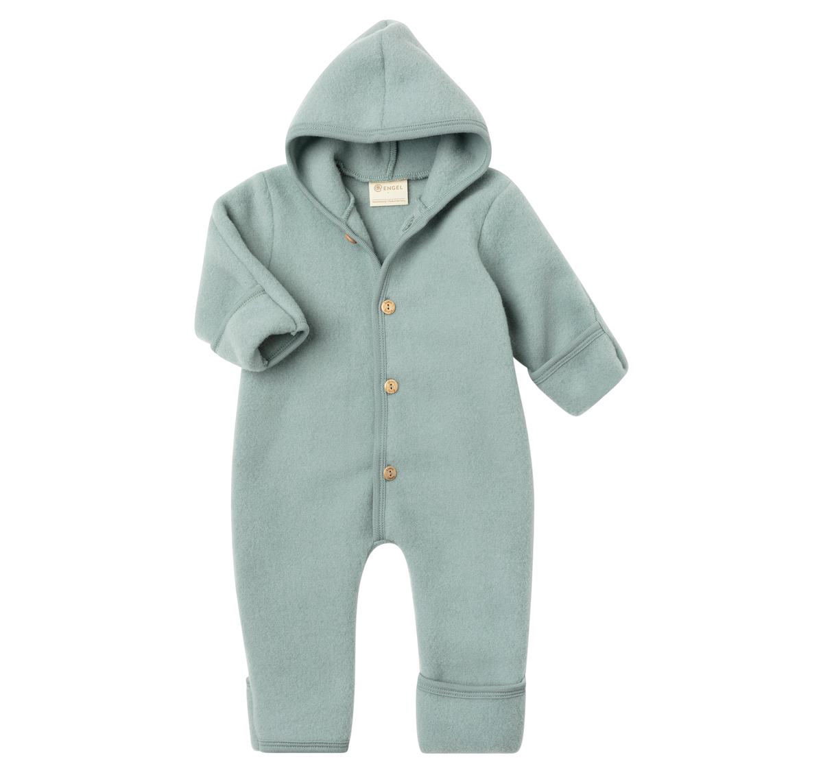 Engel Natur - 100% wol-fleece overall onesie - Bergblauw