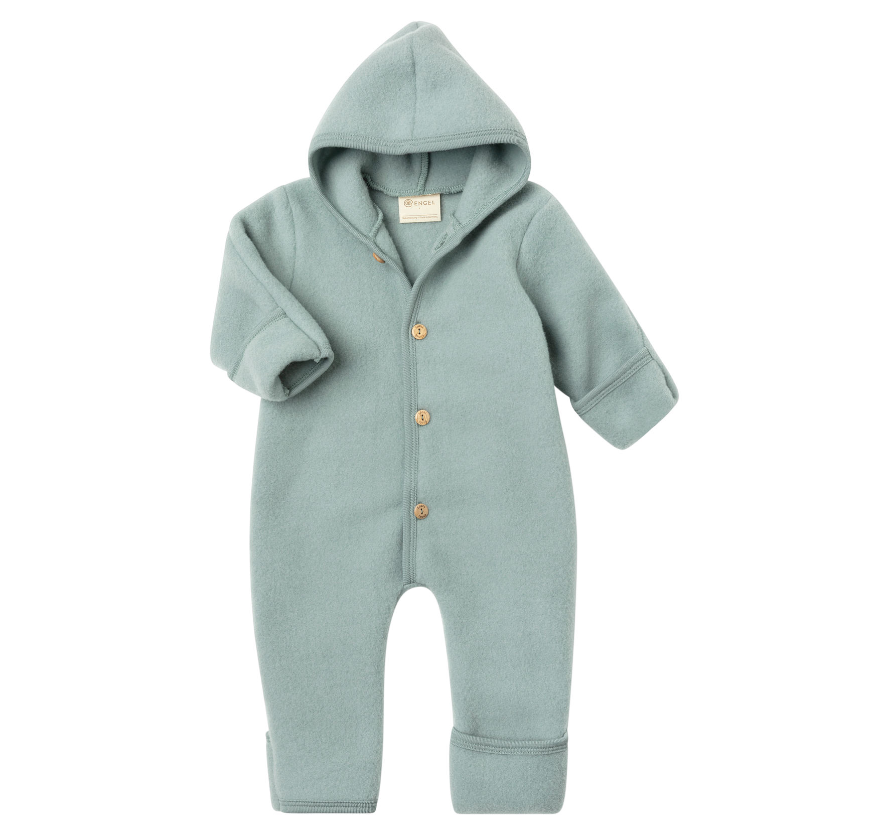 Engel Natur - 100% wol-fleece overall onesie - Bergblauw