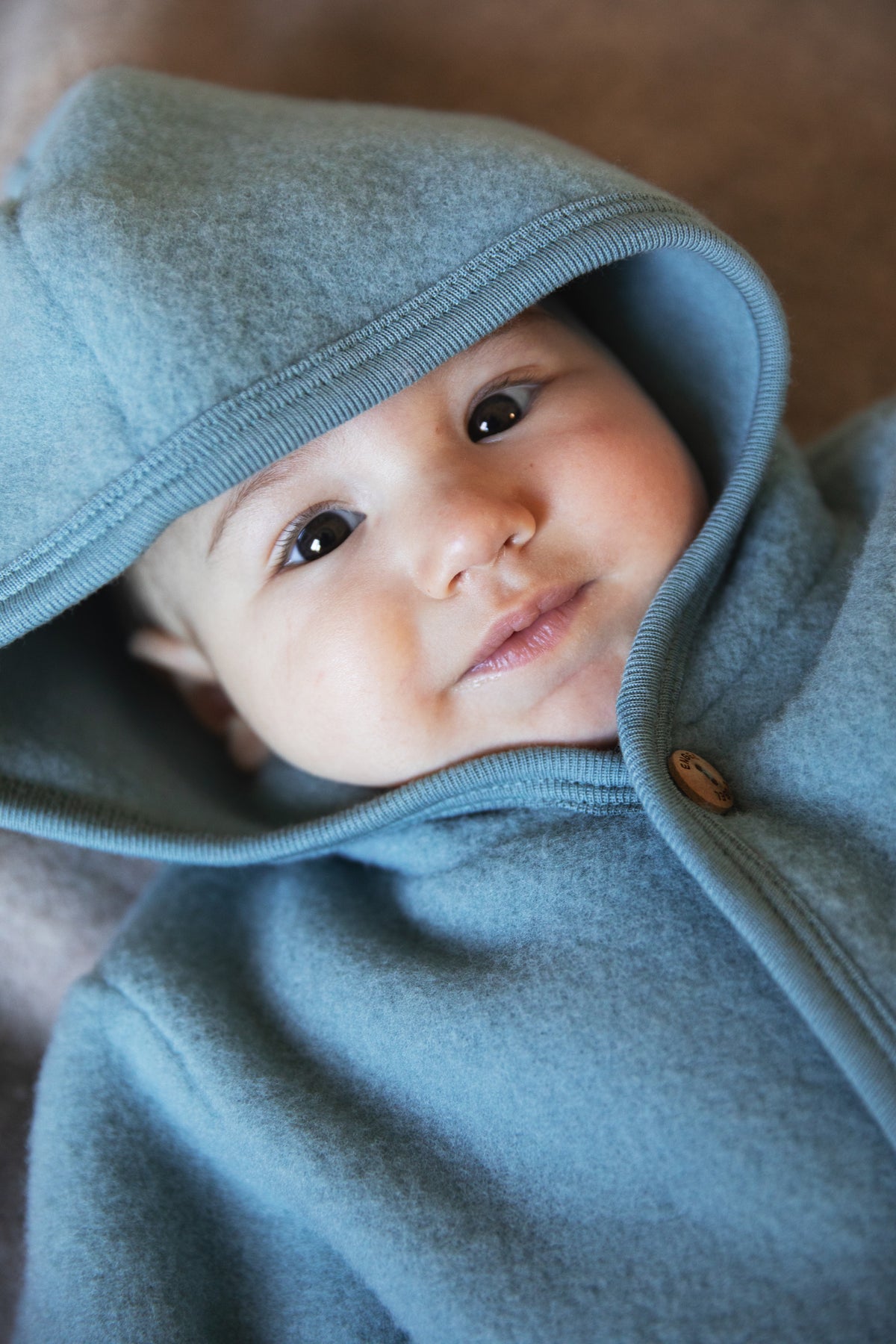 Engel Natur - 100% wol-fleece overall onesie - Bergblauw