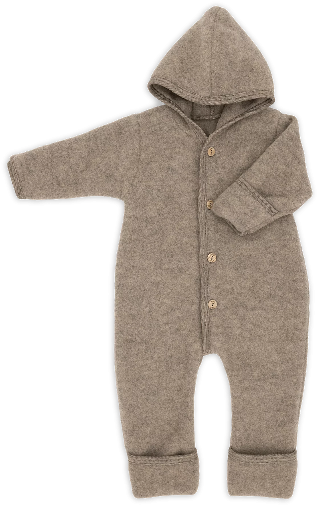 Engel Natur - 100% wol-fleece overall onesie - Walnoot