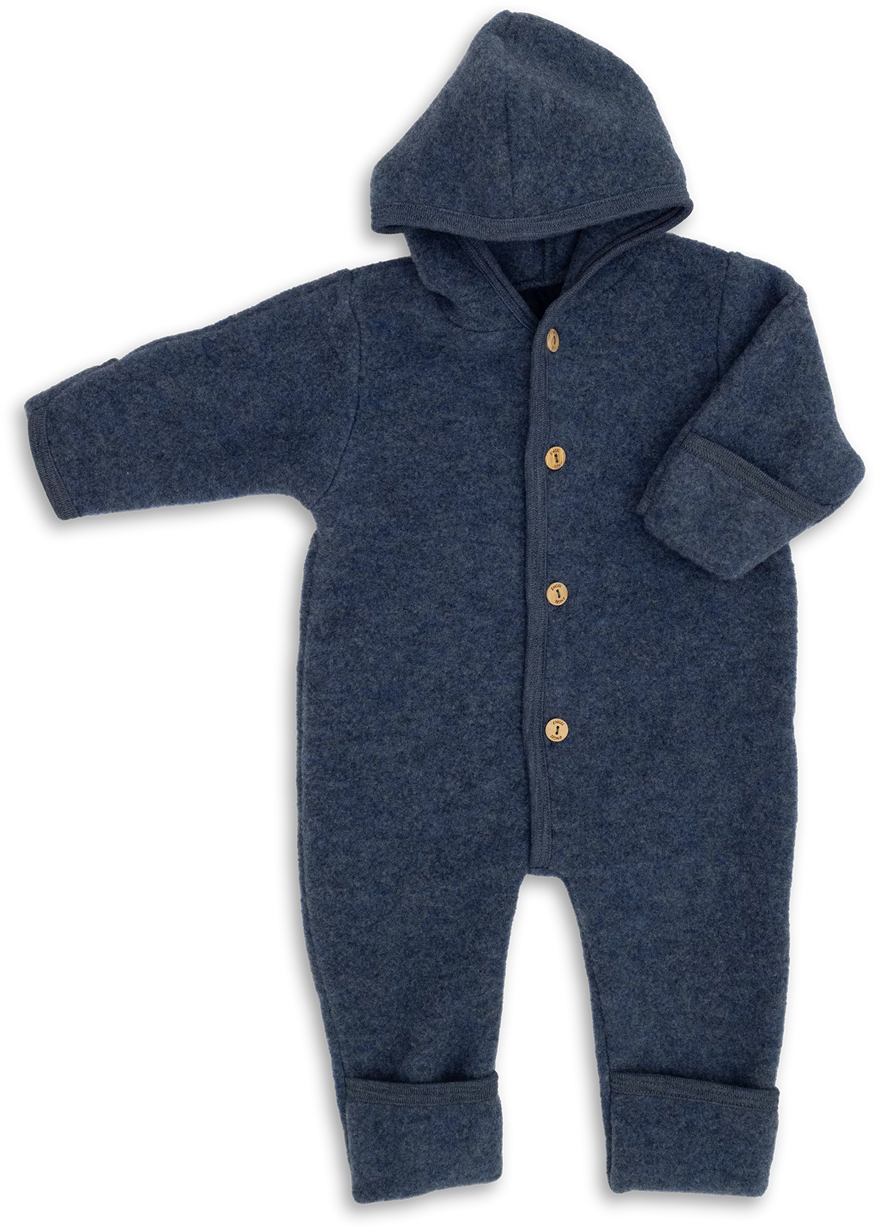 Engel Natur - 100% wol-fleece overall onesie - Blauw