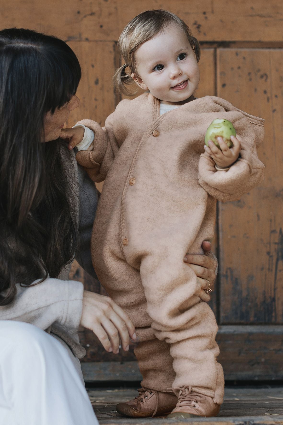 Engel Natur - 100% wol-fleece overall onesie - Blauw