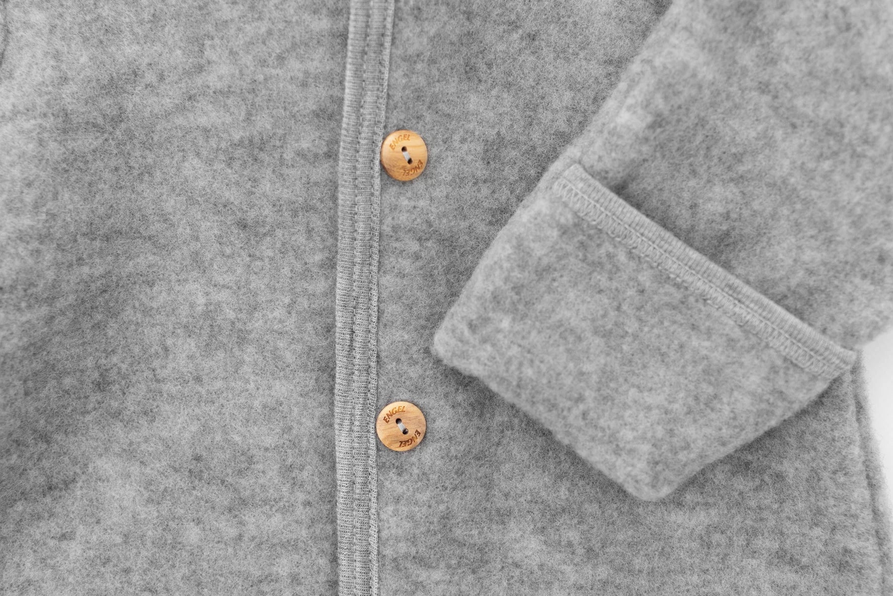 Engel Natur - 100% wol-fleece overall onesie - Licht grijs