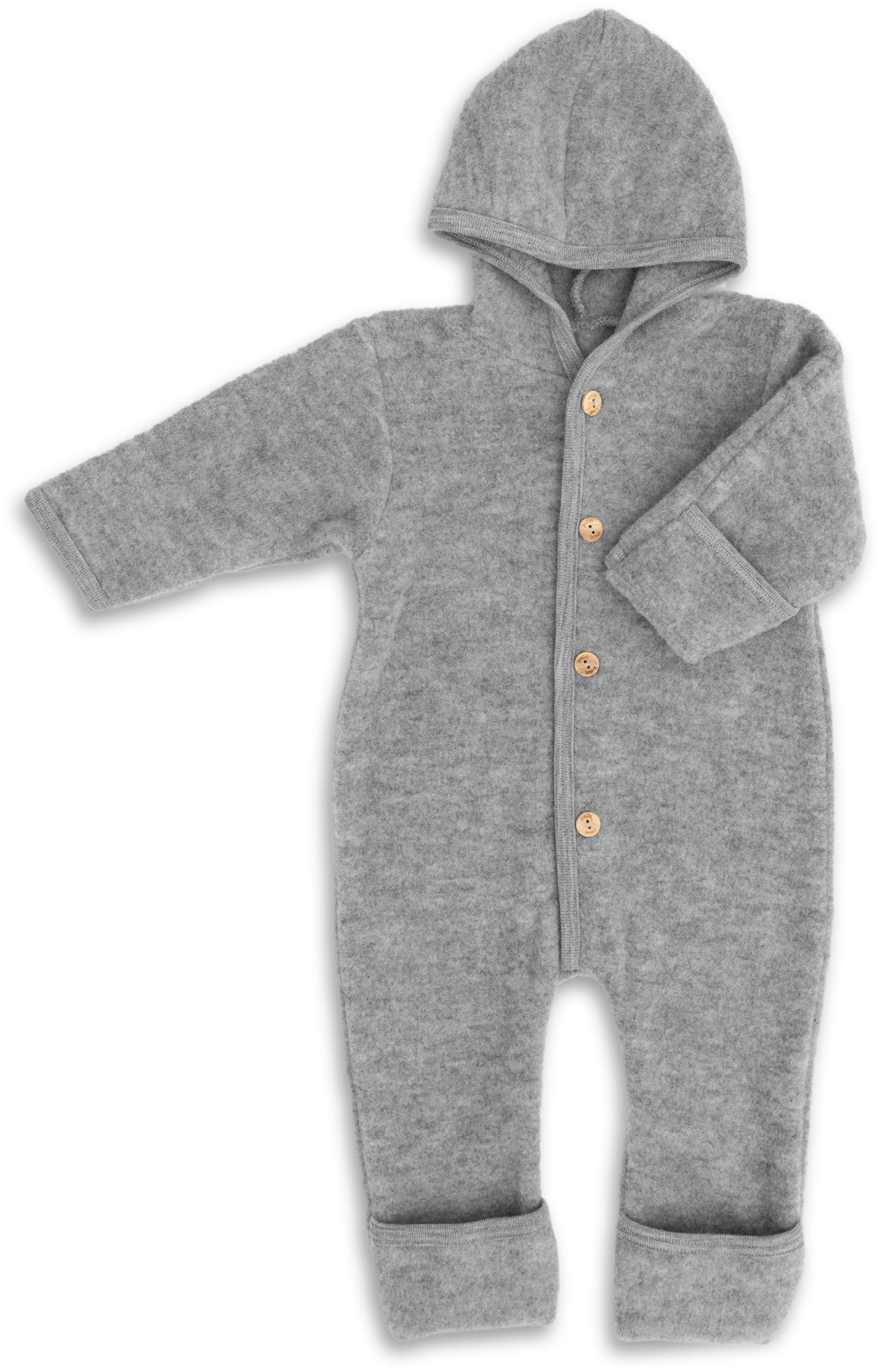 Engel Natur - 100% wol-fleece overall onesie - Licht grijs