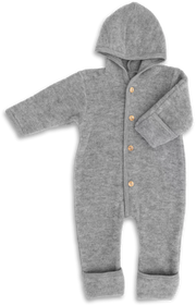 Engel Natur - 100% wol-fleece overall onesie - Licht grijs