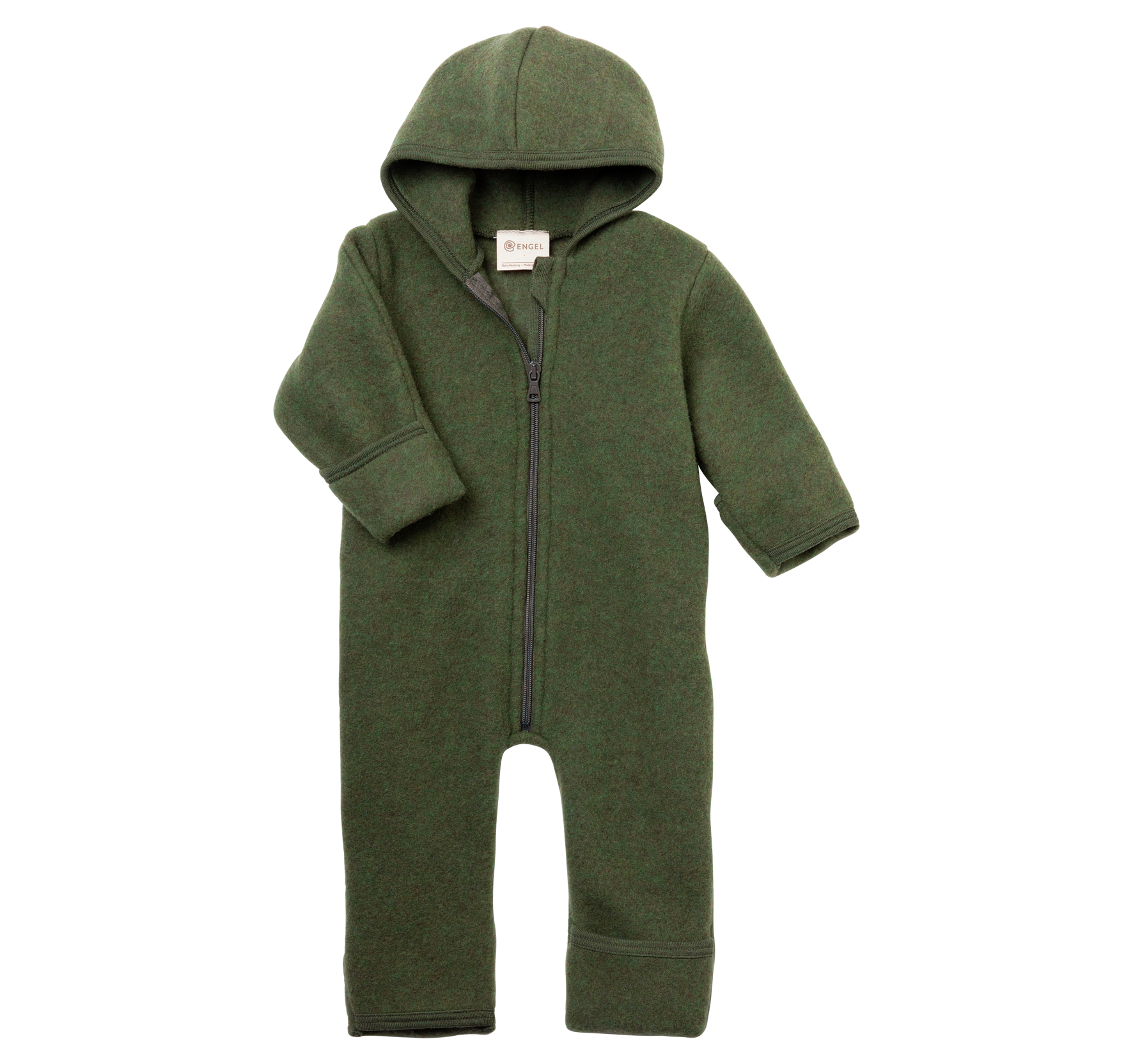 Engel Natur - Bio merino wol onesie met rits - Riet groen