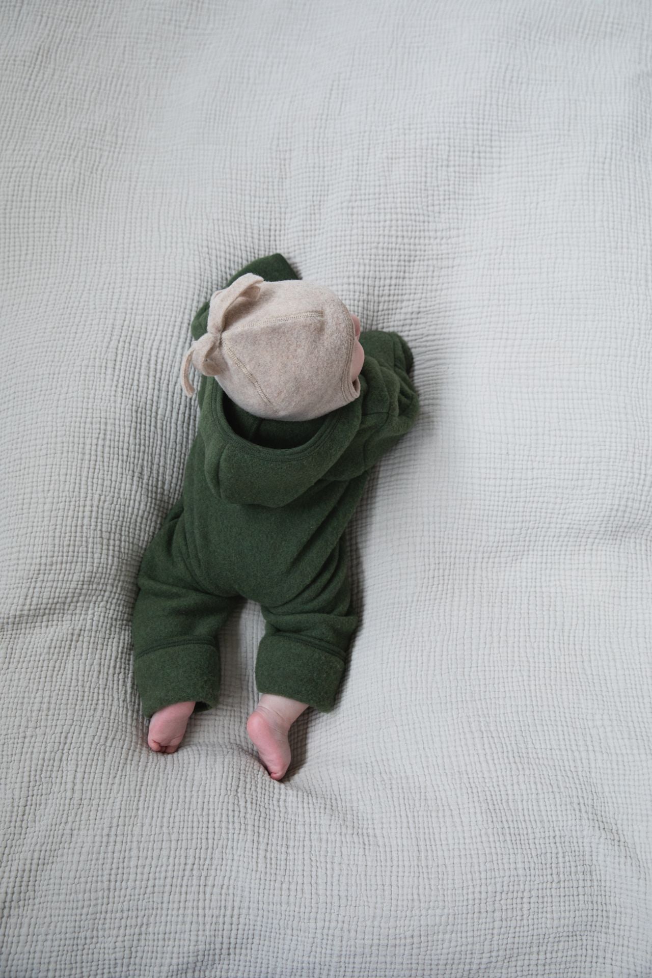 Engel Natur - Bio merino wol onesie met rits - Riet groen