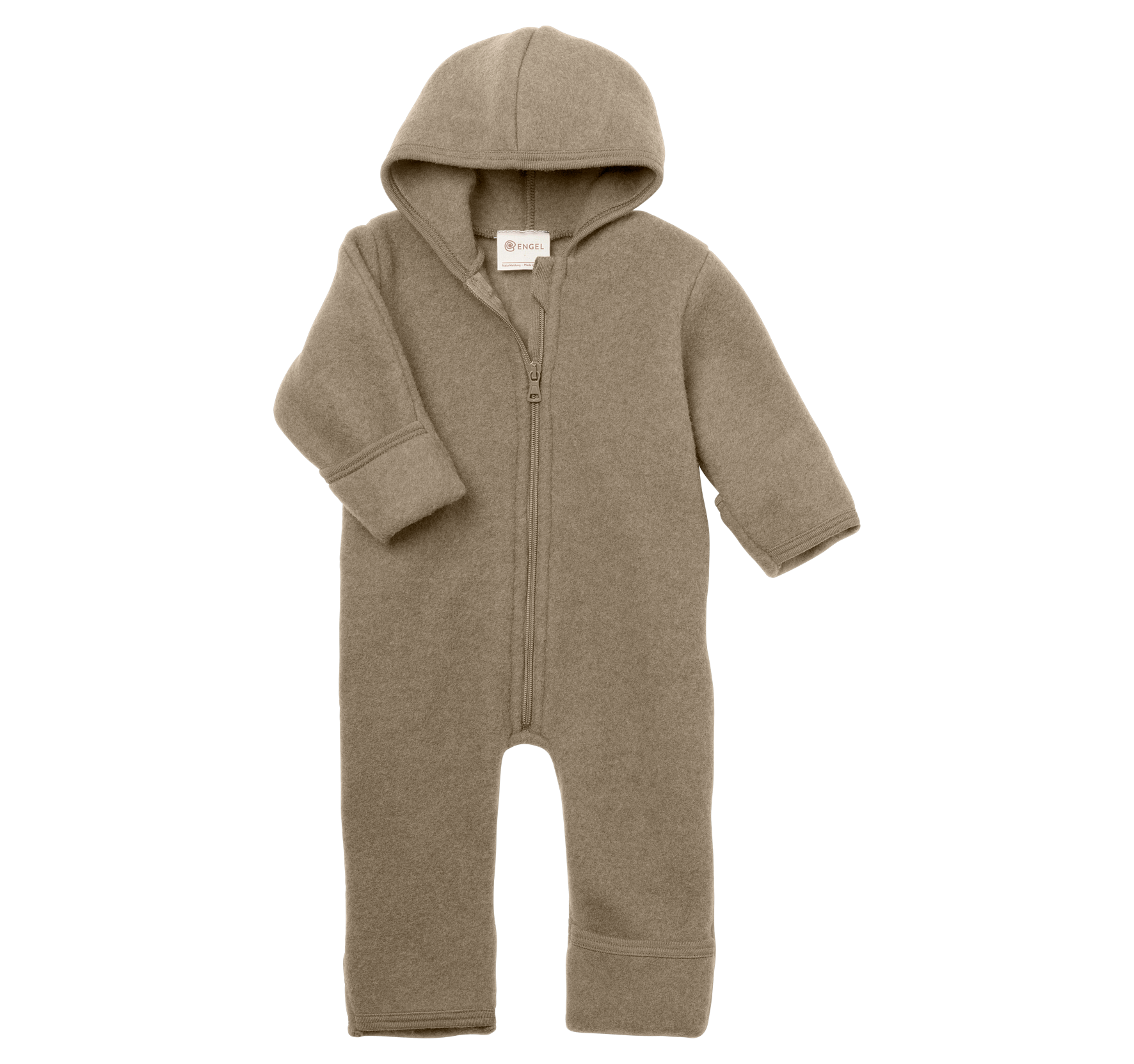 Engel Natur - Bio merino wol onesie met rits - Walnoot