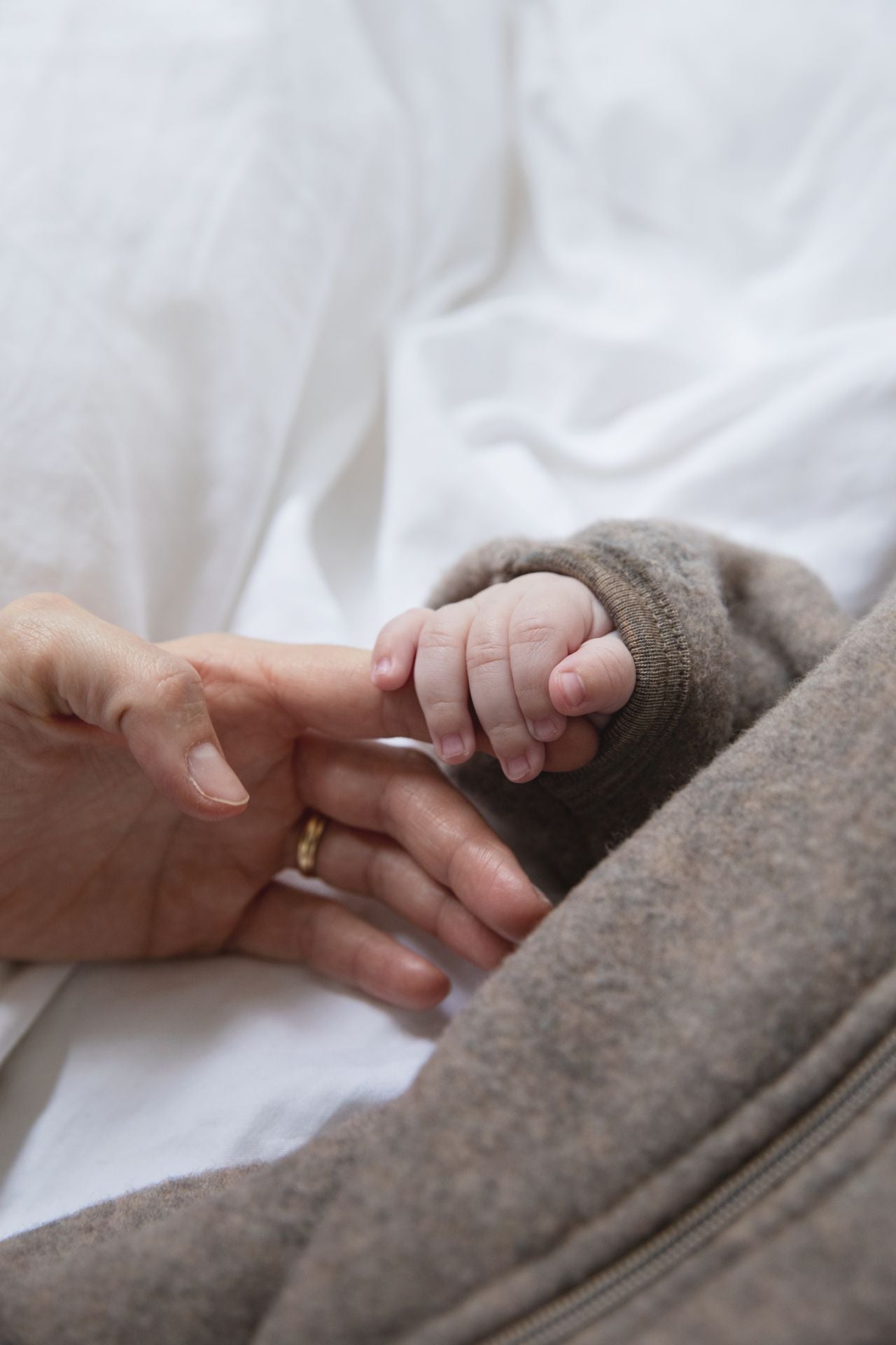 Engel Natur - Bio merino wol onesie met rits - Walnoot