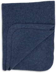 Engel Natur - Wol Baby Dekentje, met Schelpenrand - Blauw Mélange