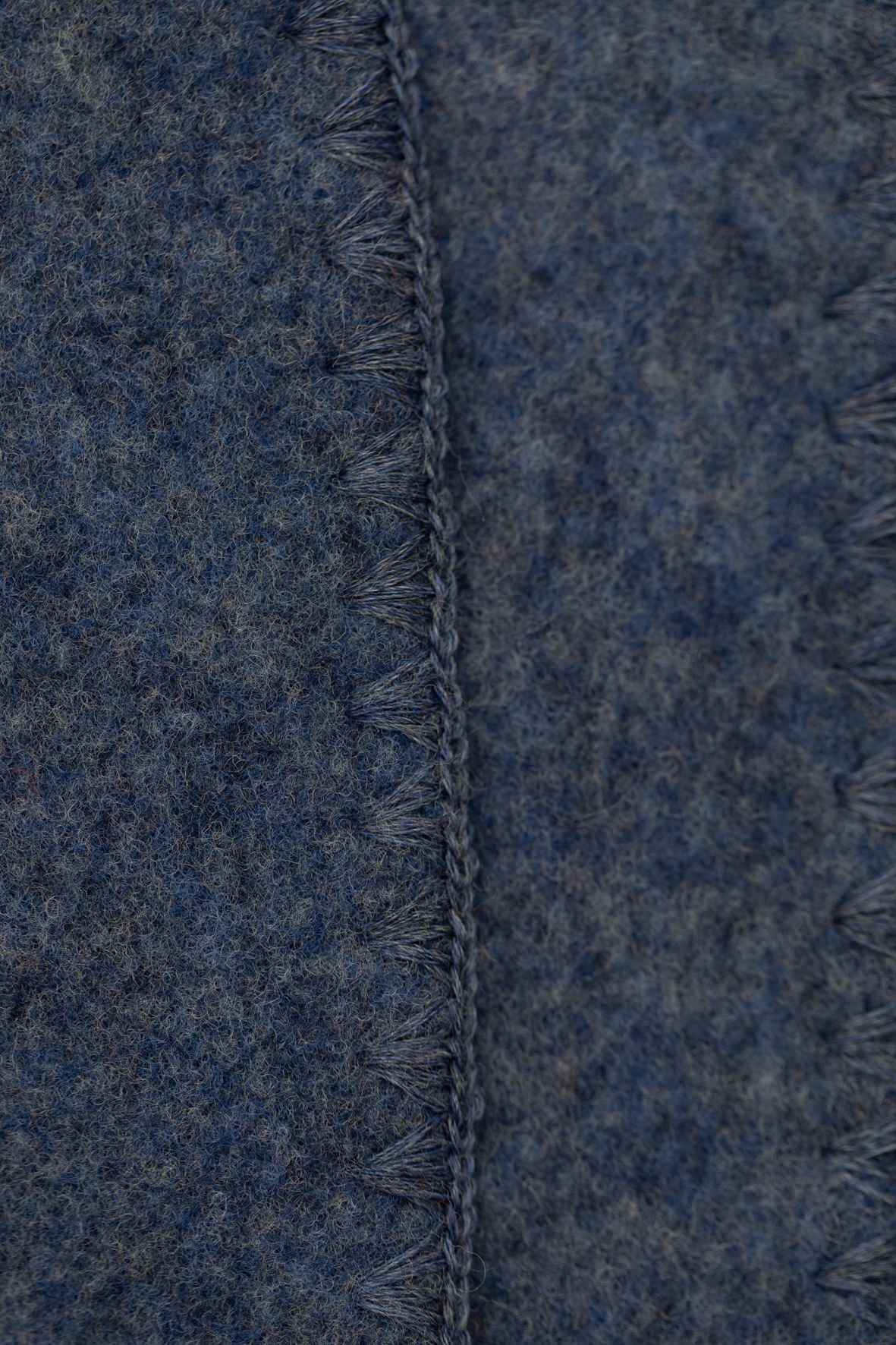 Engel Natur - Wol Baby Dekentje, met Schelpenrand - Blauw Mélange