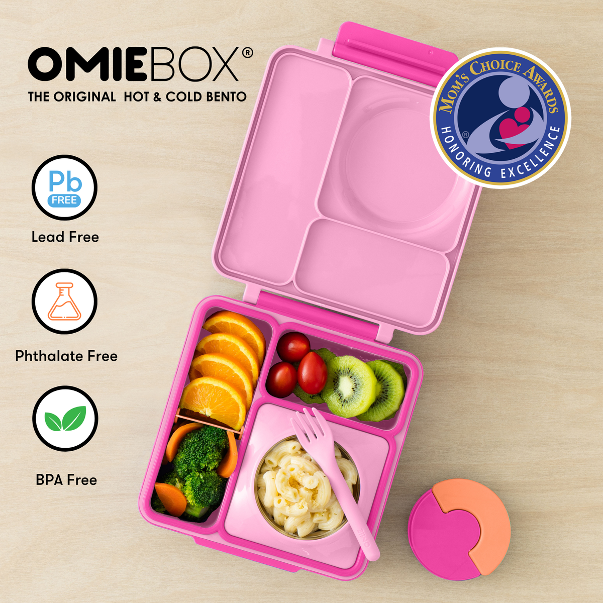 OmieBox Pixie Pink met thermosbeker en vakken