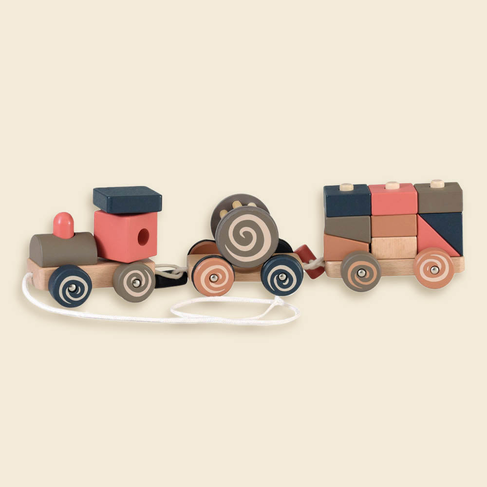 Egmont Toys - Houten trektrein met stapelblokken