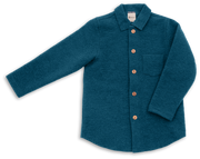 Engel Natur - Wol Kinder Hemd - Pacifisch Blauw Mélange