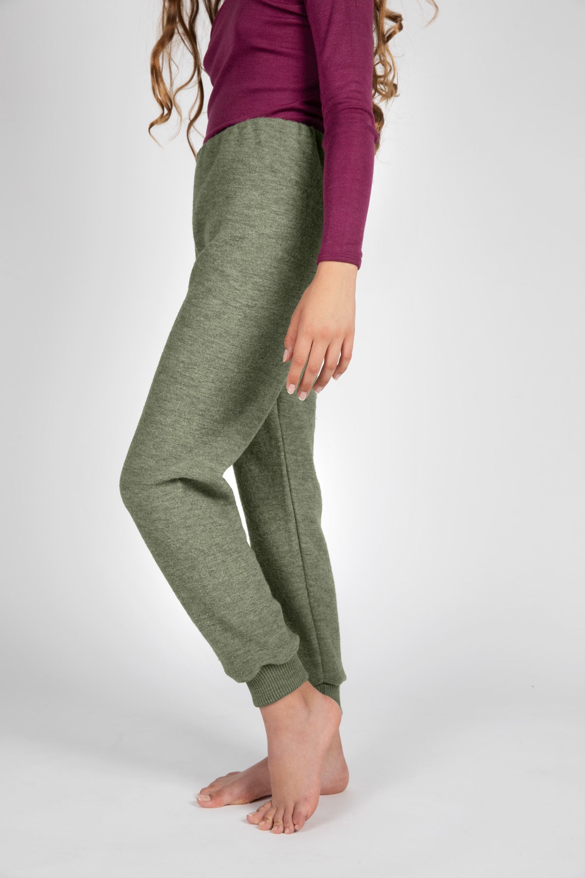 Engel Natur - Wol Kinder Broek - Saliegroen Mélange