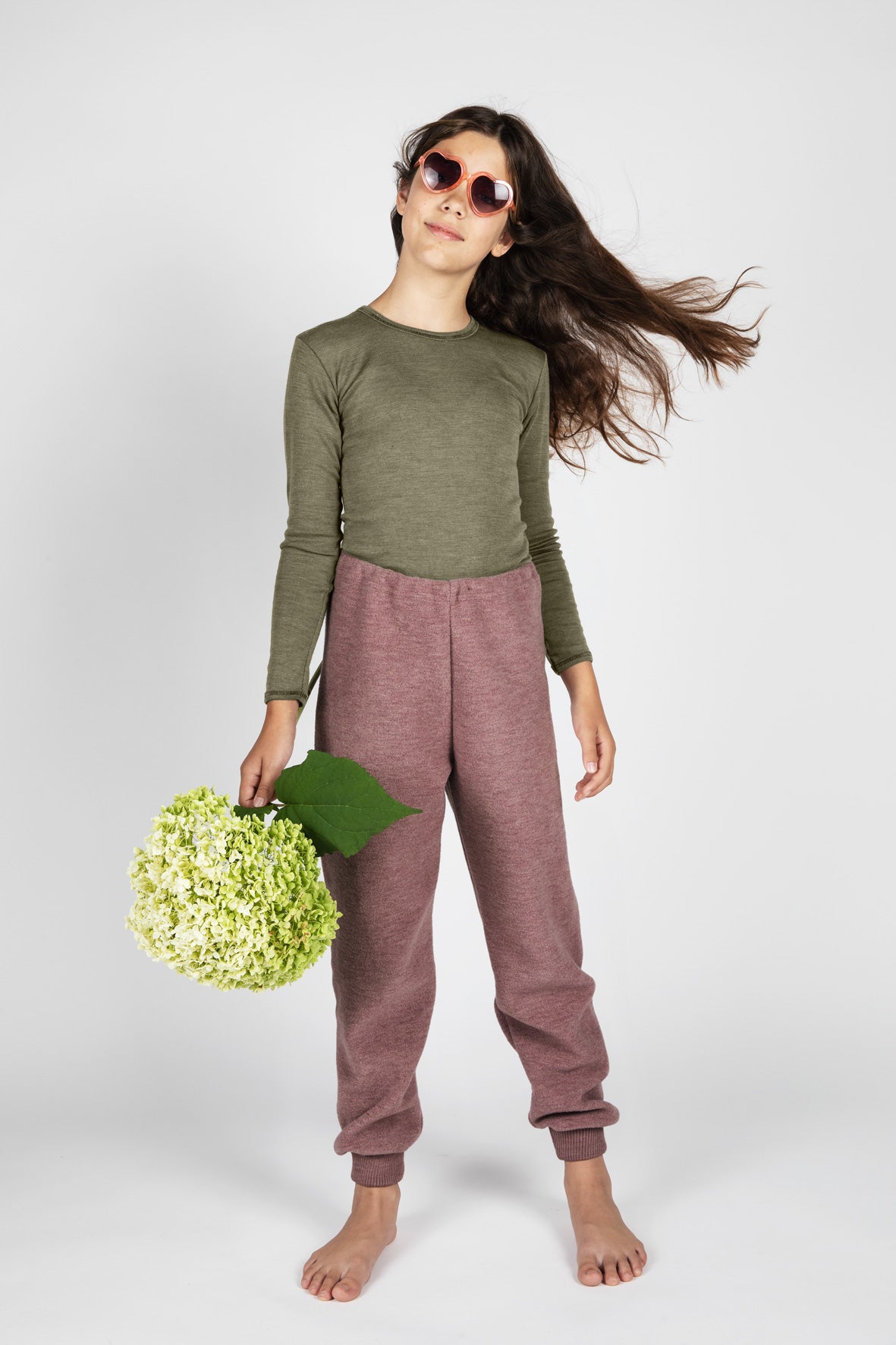 Engel Natur - Wol Kinder Broek - Roze Mélange