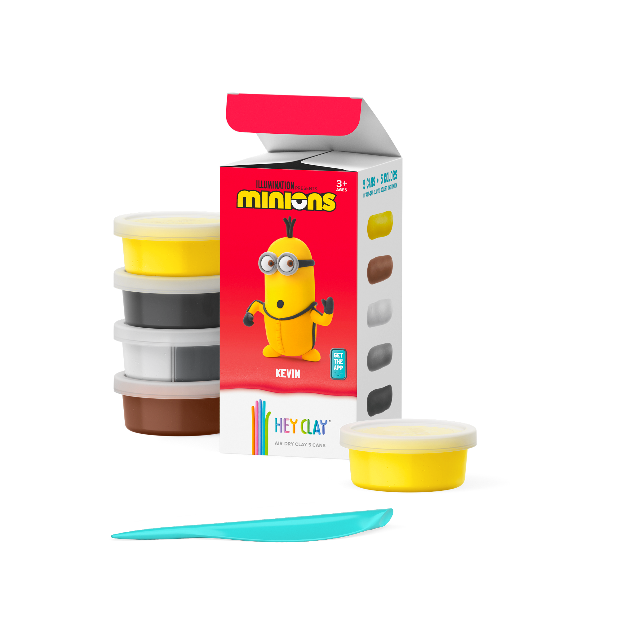 Hey Clay - Minions Kevin (5 potjes) - Limited Edition interactieve boetseerkleiset