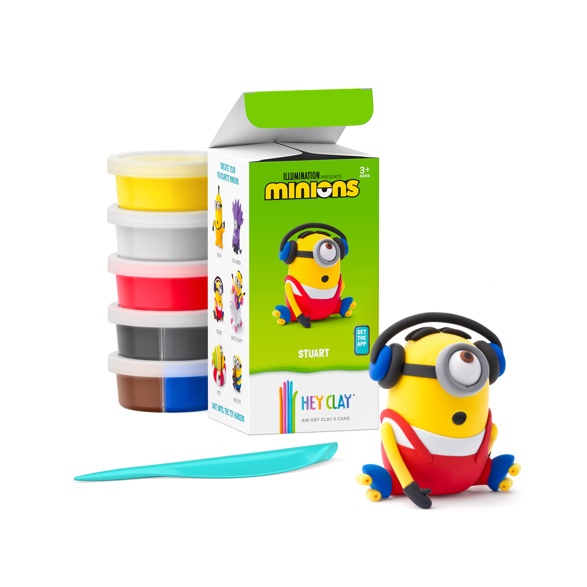 Hey Clay - Minions Stuart (5 potjes) - Limited Edition interactieve boetseerkleiset