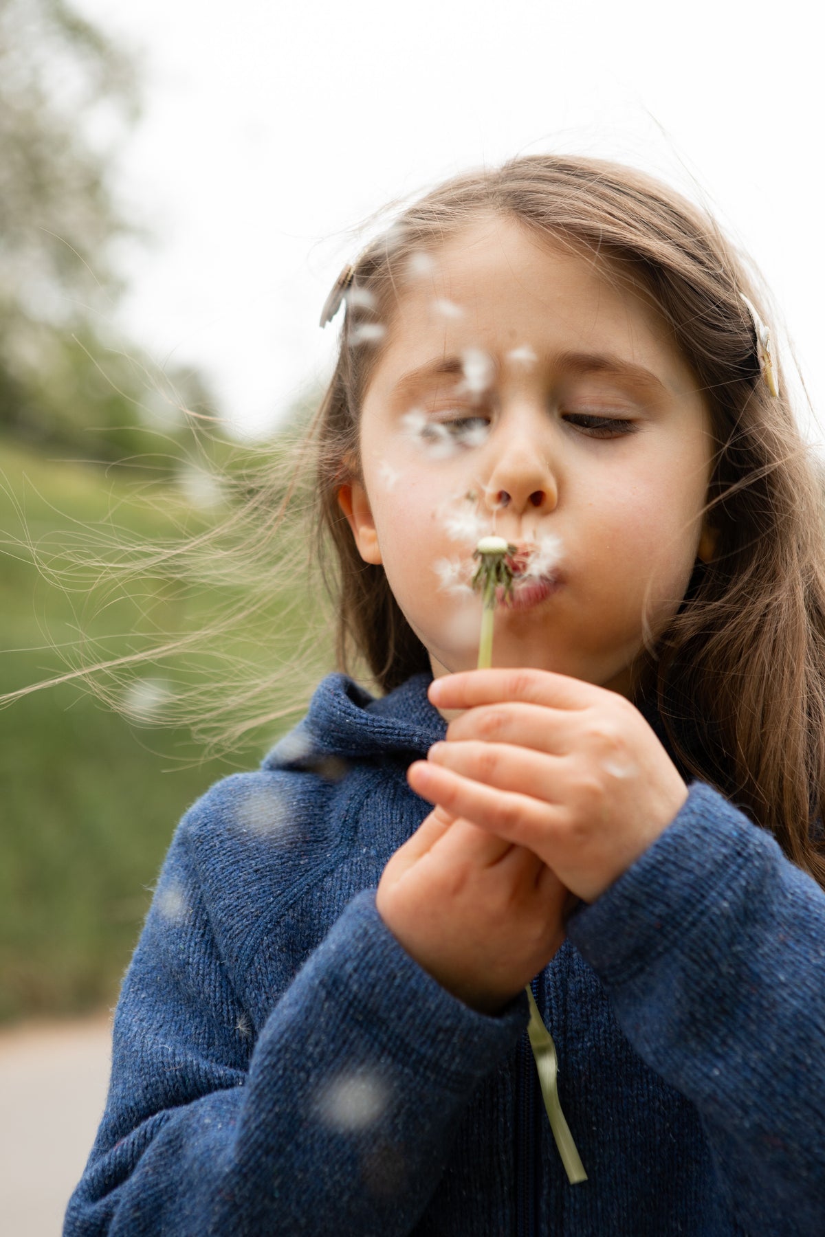 Engel Natur - Wol/Zijde Fleece Kinderjas met Capuchon en Rits - Oceaan