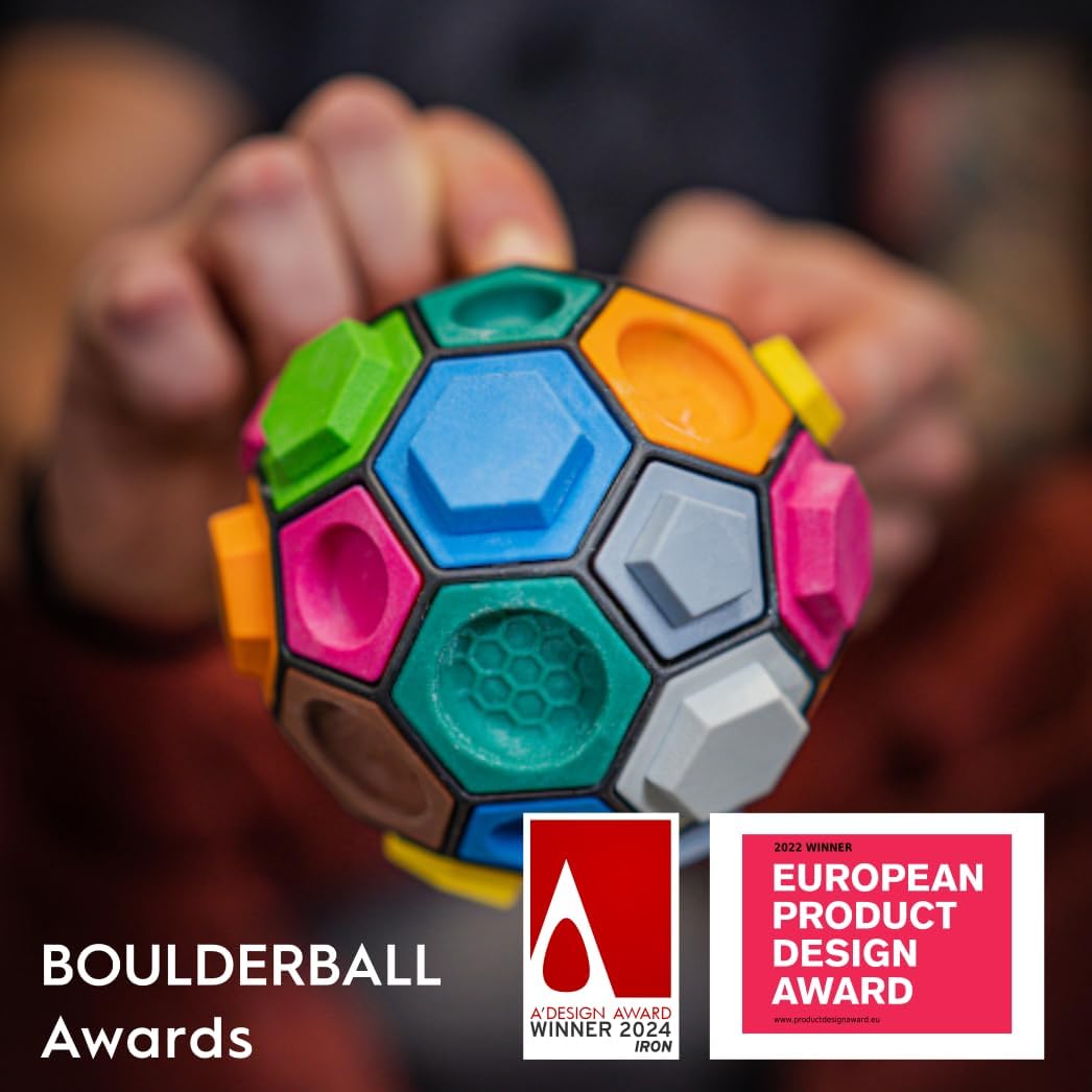 Boulderball - 3D-klimbal, wereldprimeur, in de kleinst mogelijke ruimte, concentratie, creativiteit en behendigheid