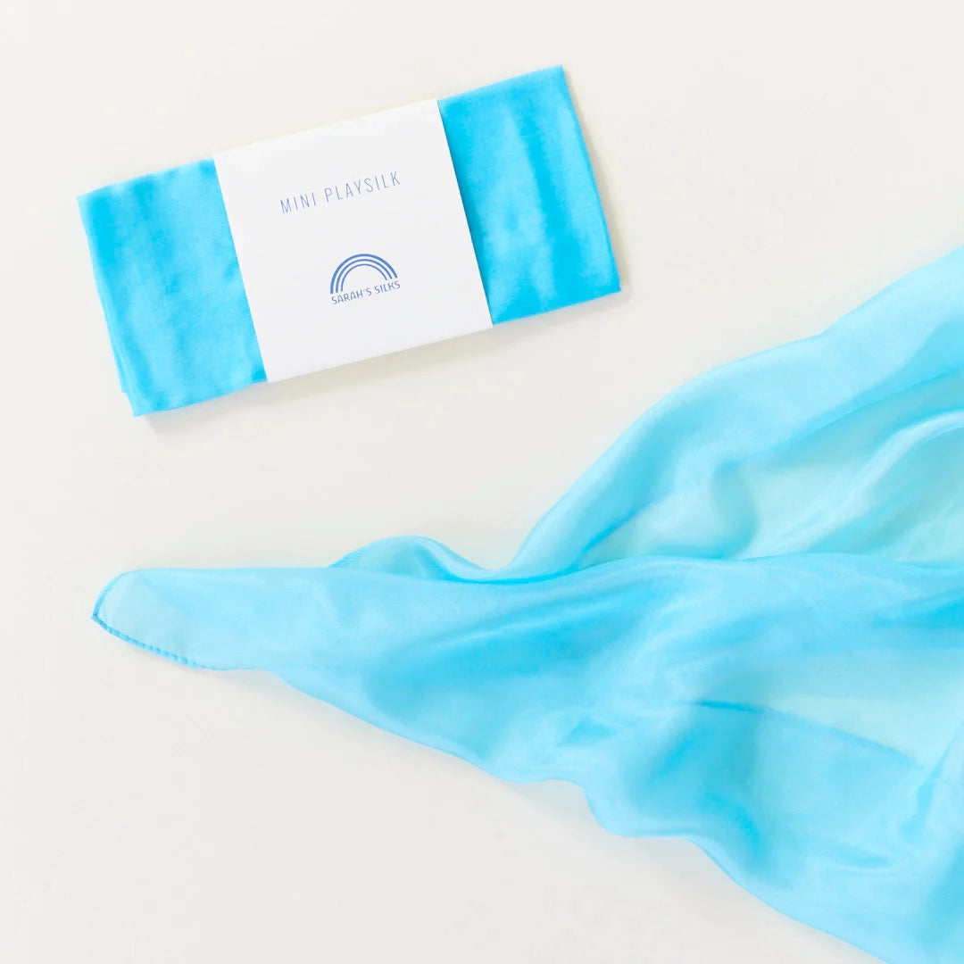 Sarah's Silks Mini Speelzijde Turquoise - 53x53cm