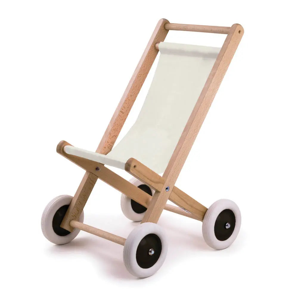 Egmont Toys - Houten poppenbuggy met katoenen zitting