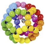 Goki - Tastbal met elastische ringen regenboog