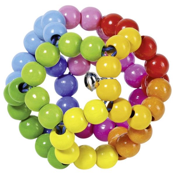 Goki - Tastbal met elastische ringen regenboog