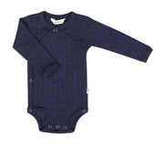 Joha - Wol/Zijde Wikkel romper - Marineblauw