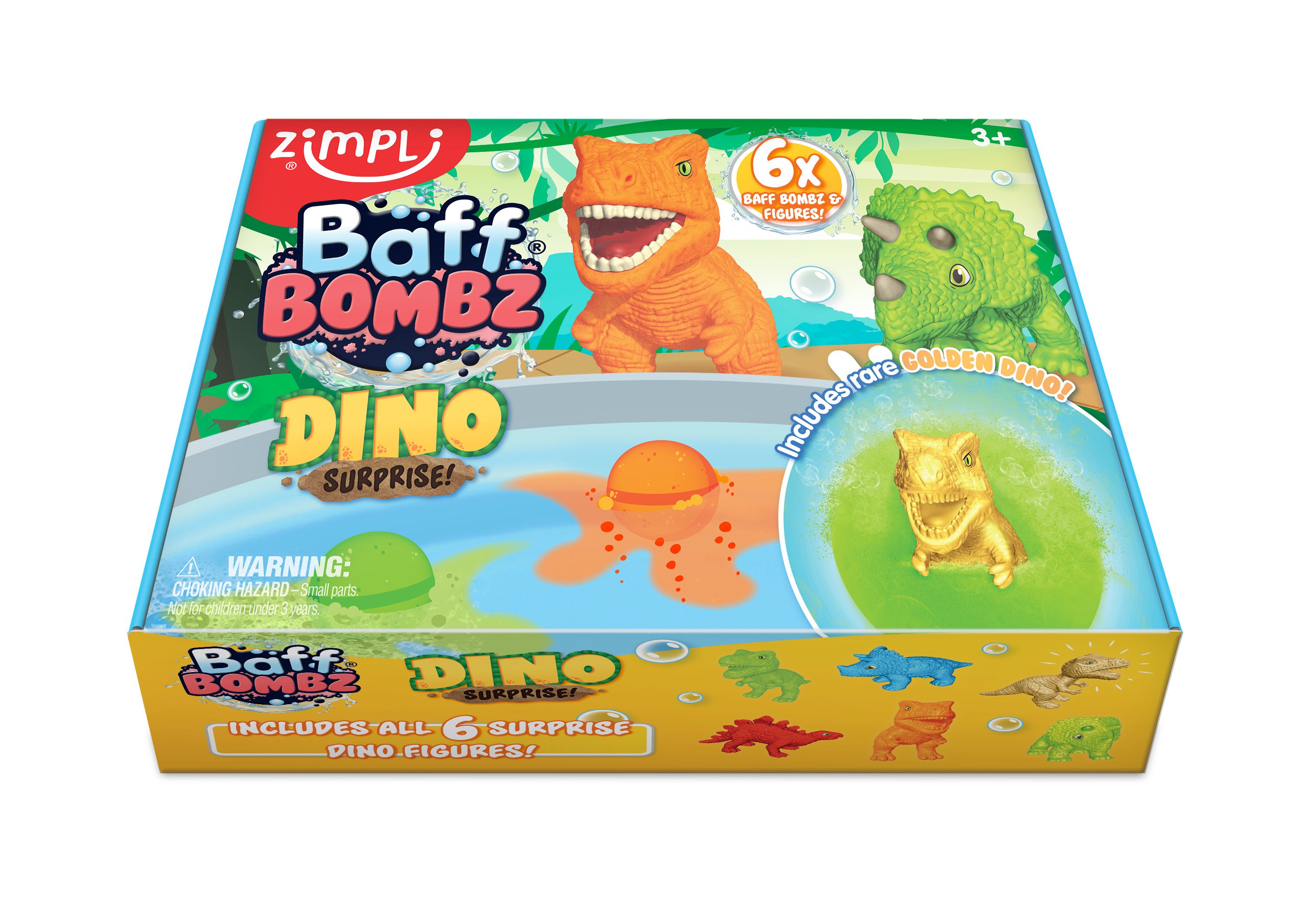 Zimpli Kids - 6 Surprise Badboms met Dino's Gift Set