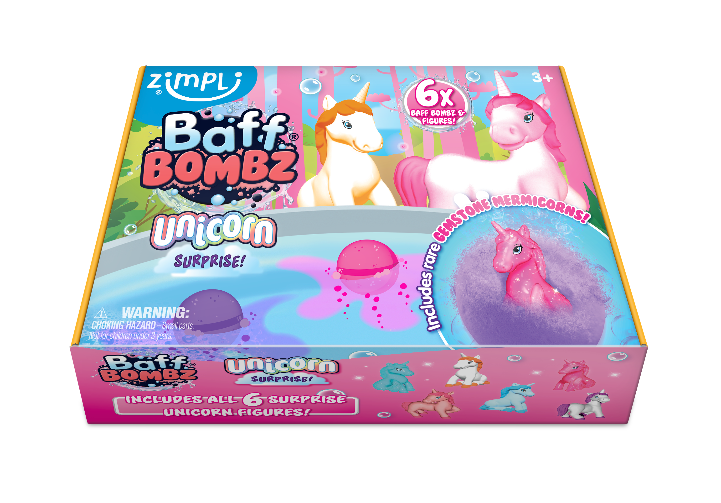 Zimpli Kids - 6 Surprise Badboms met Eenhoorn Gift Set