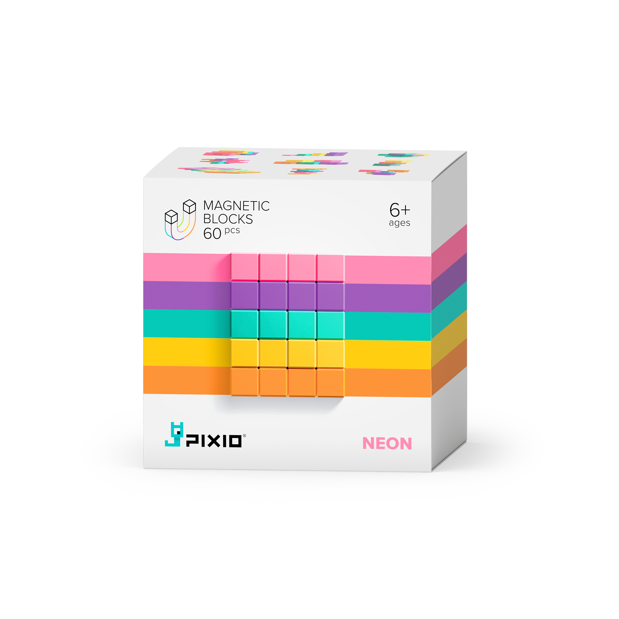 Pixio - Abstract Neon - 60 magneetblokjes