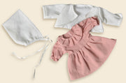 Egmont Toys - Poppenkleding oudroze jurk, vest en muts