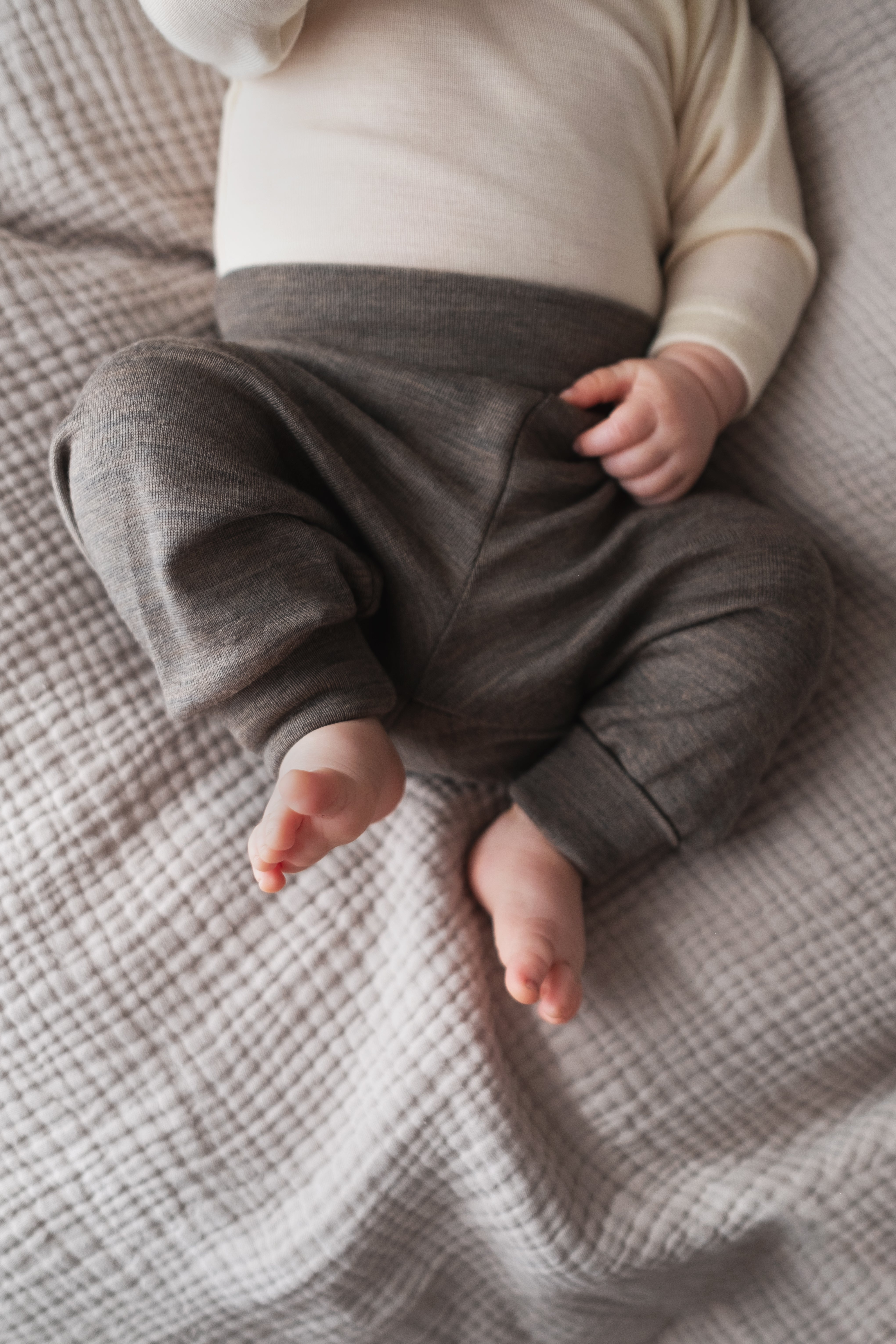 Engel Natur - Wol/Zijde Baby Broekje met Navelbandje - Walnoot