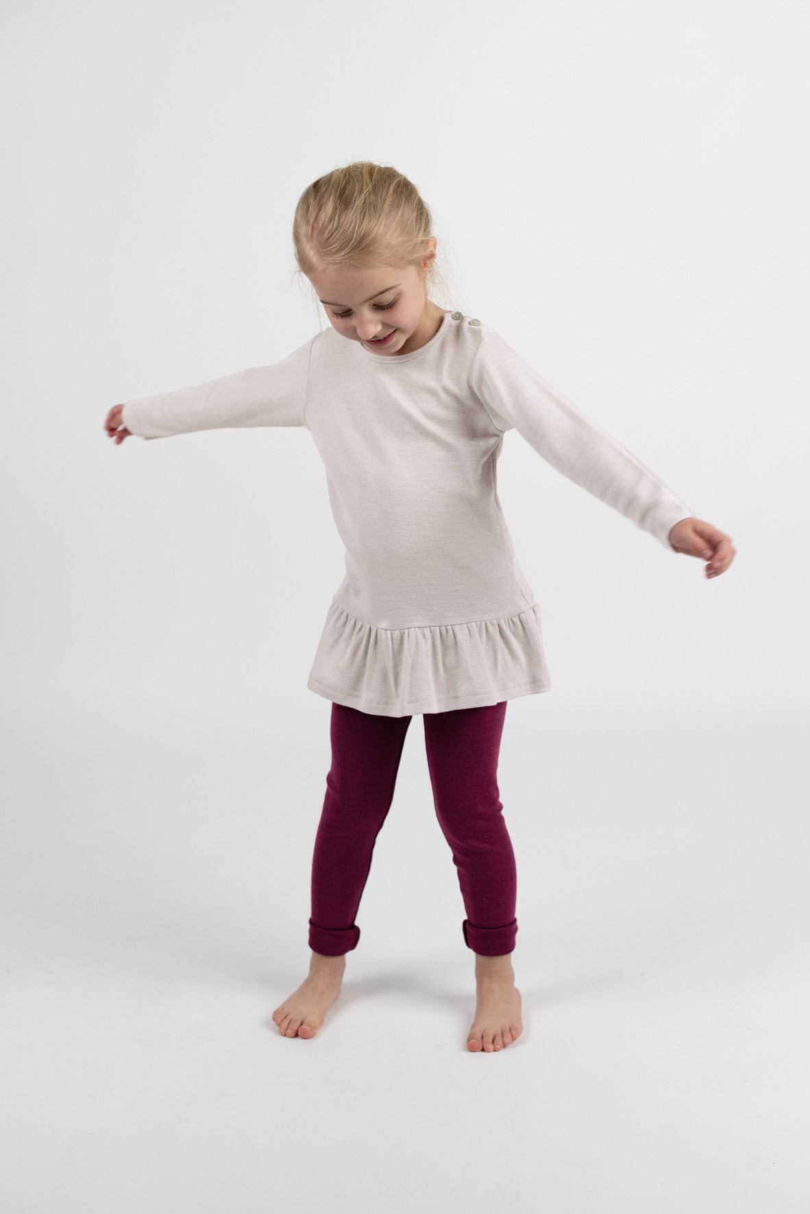 Engel Natur - Wol/Zijde Kinder Legging - Orchidee