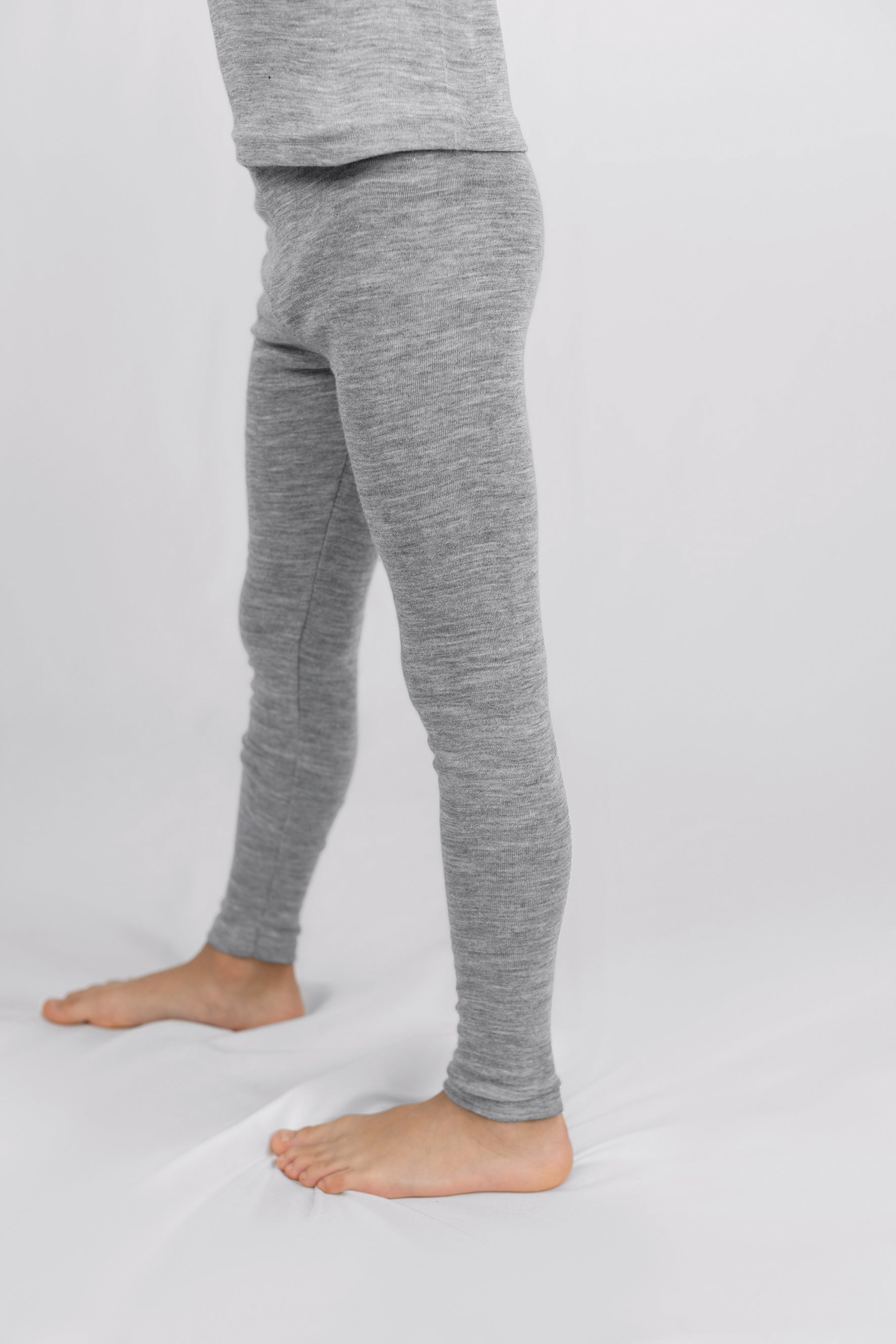 Engel Natur - Wol/Zijde Kinder Legging - Lichtgrijs Mélange