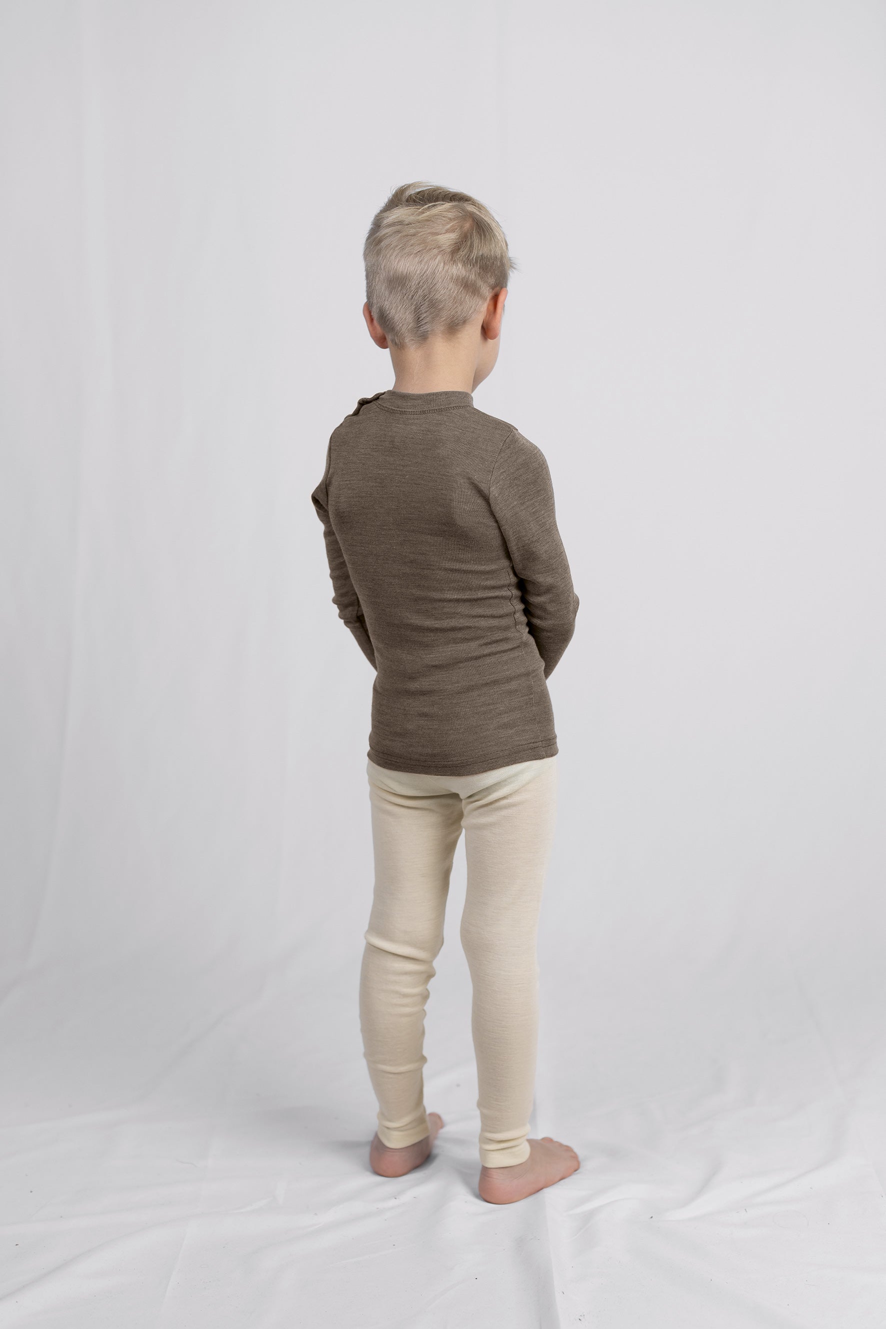 Engel Natur - Wol/Zijde Baby Shirt Lange Mouw - Walnoot