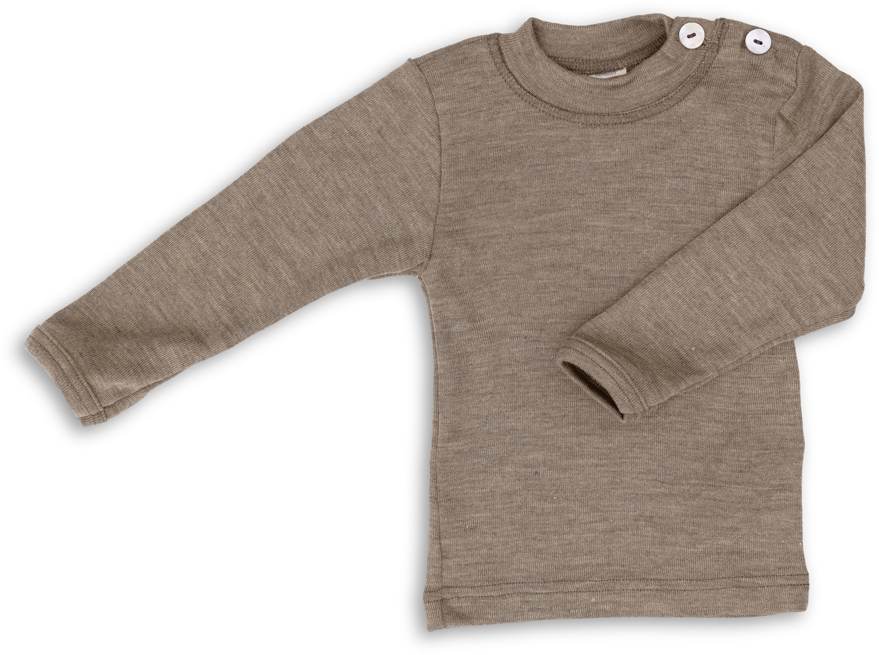 Engel Natur - Wol/Zijde Baby Shirt Lange Mouw - Walnoot