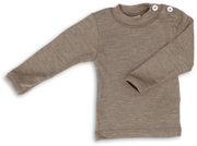 Engel Natur - Wol/Zijde Baby Shirt Lange Mouw - Walnoot